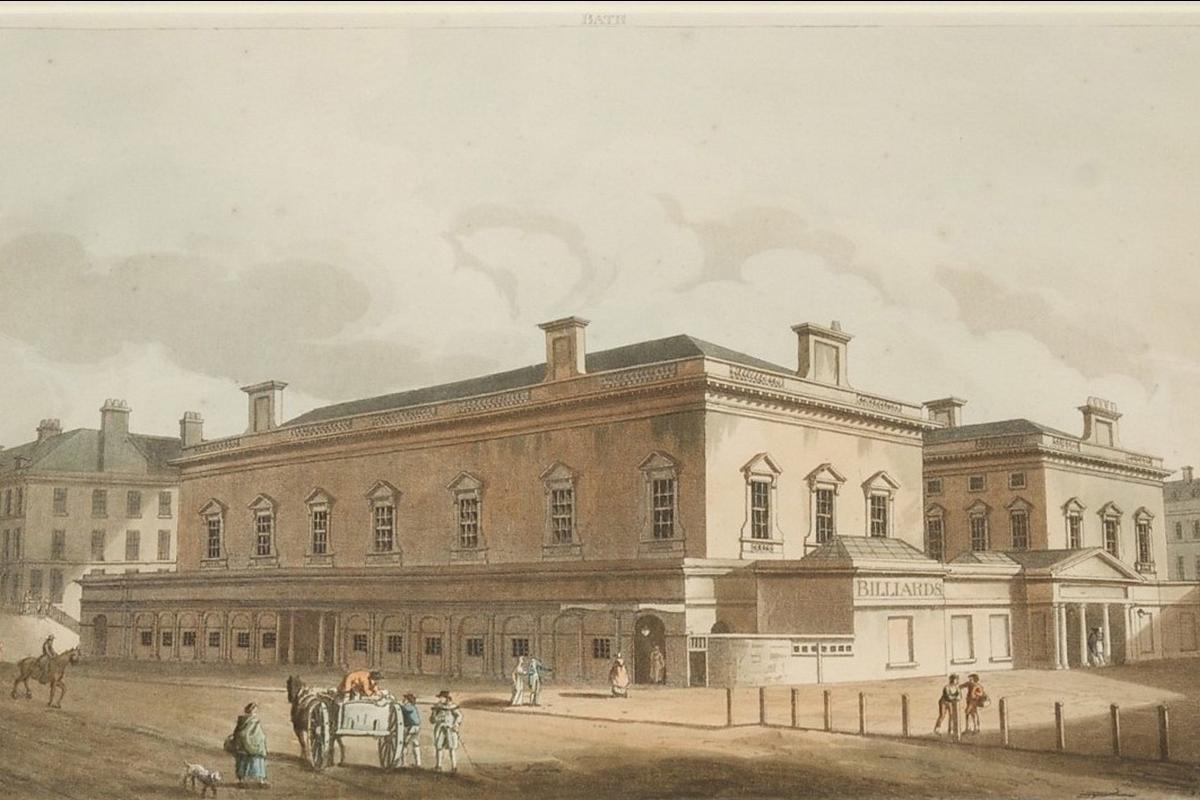 Painting of Assembly Rooms, Bath, by John Claude Nattes (c.1765 - 1839), credit National Trust Images-Simon Harris