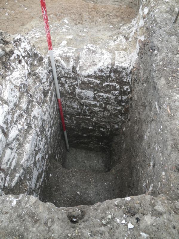 Excavated shaft at Bedwin Street