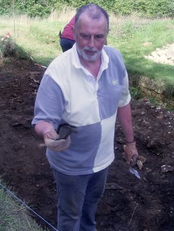 A large piece of Roman pottery found by one of the volunteers