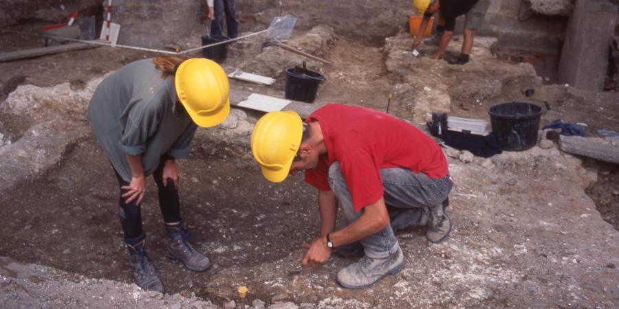 Archaeologists working at Old George Mall, New Street