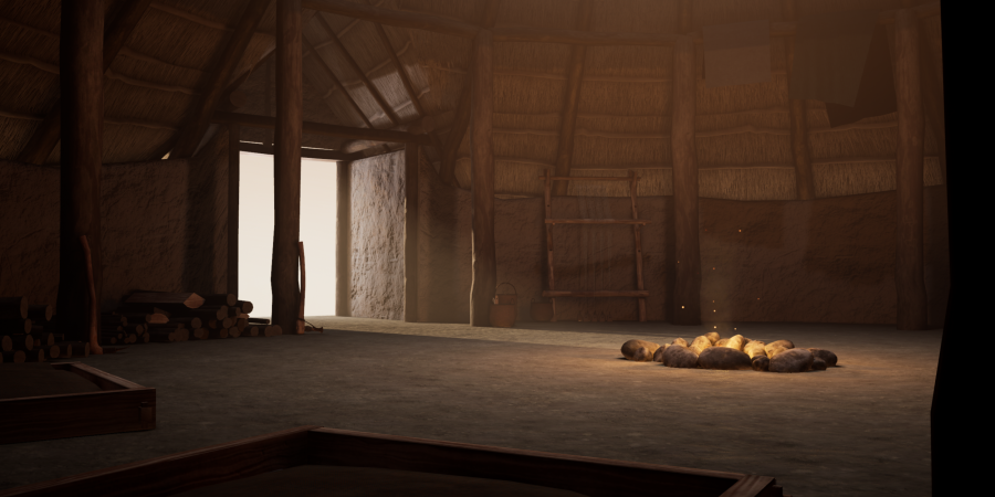 3D environment artist builds prehistoric roundhouse