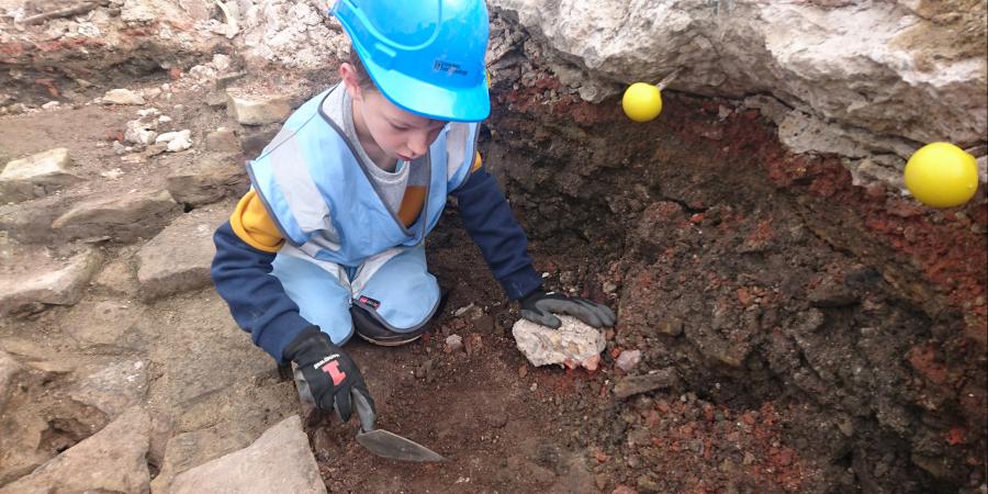 James Duncan excavating on site at Sheffield Castle