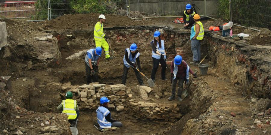 Staff and volunteers on site at Sheffield Castle