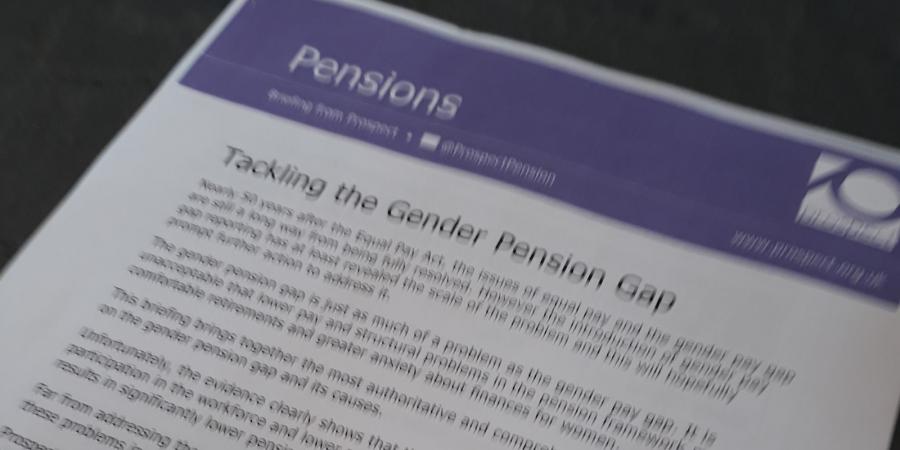 text on tackling the gender pension gap