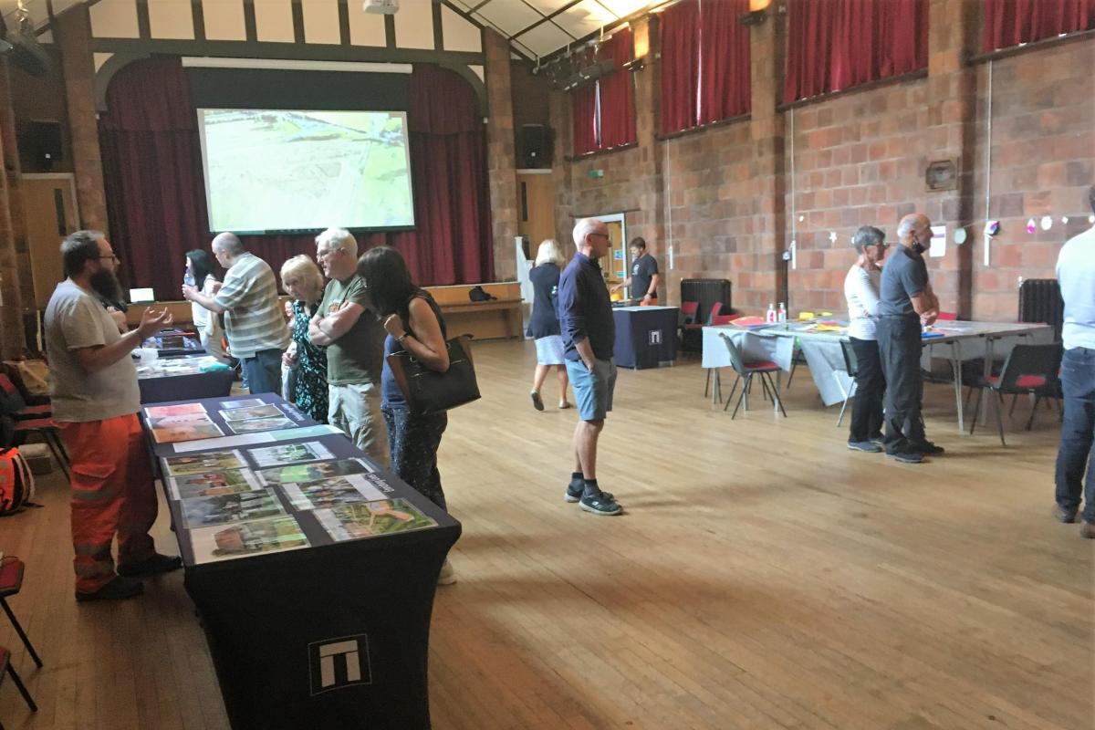 Coleshill Town Hall drop-in visitors discuss the archaeology with our specialists