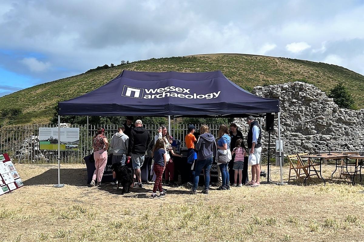 Corfe Castle plays host to Wessex Archaeology's Community Engagement gazebo