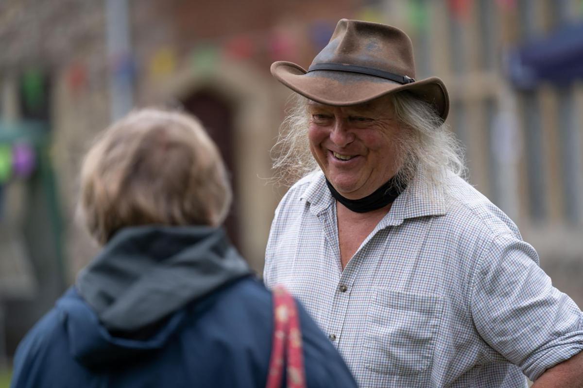 Phil Harding interacting with the public at Salisbury Museum