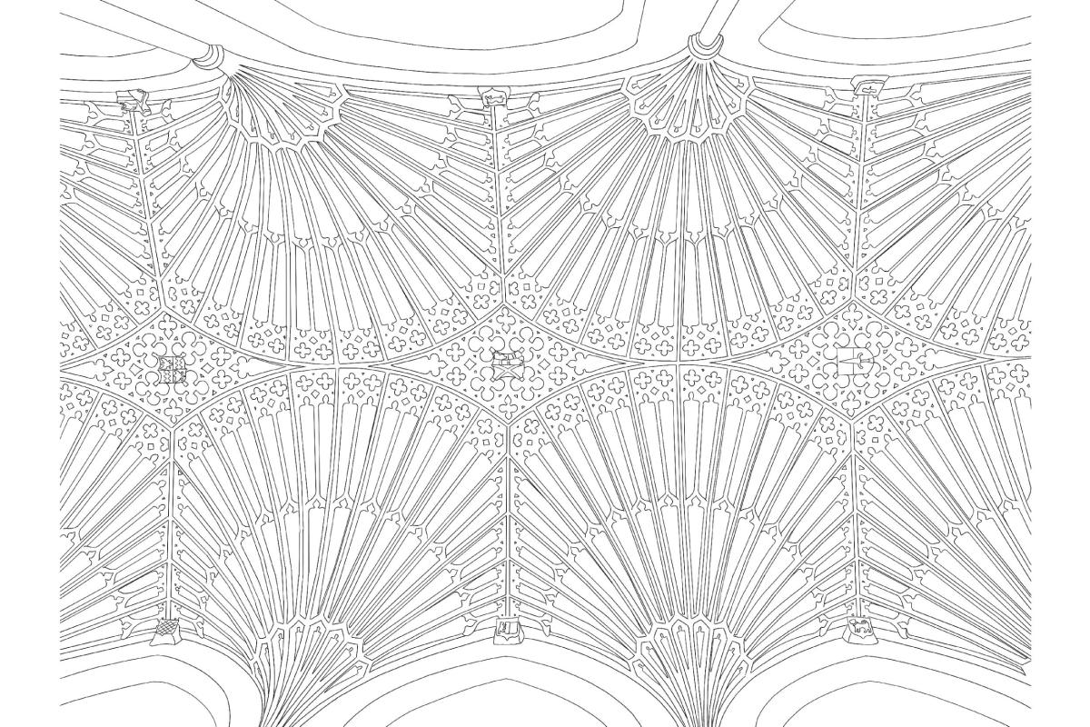 Colouring sheet of Bath Abbey Ceiling