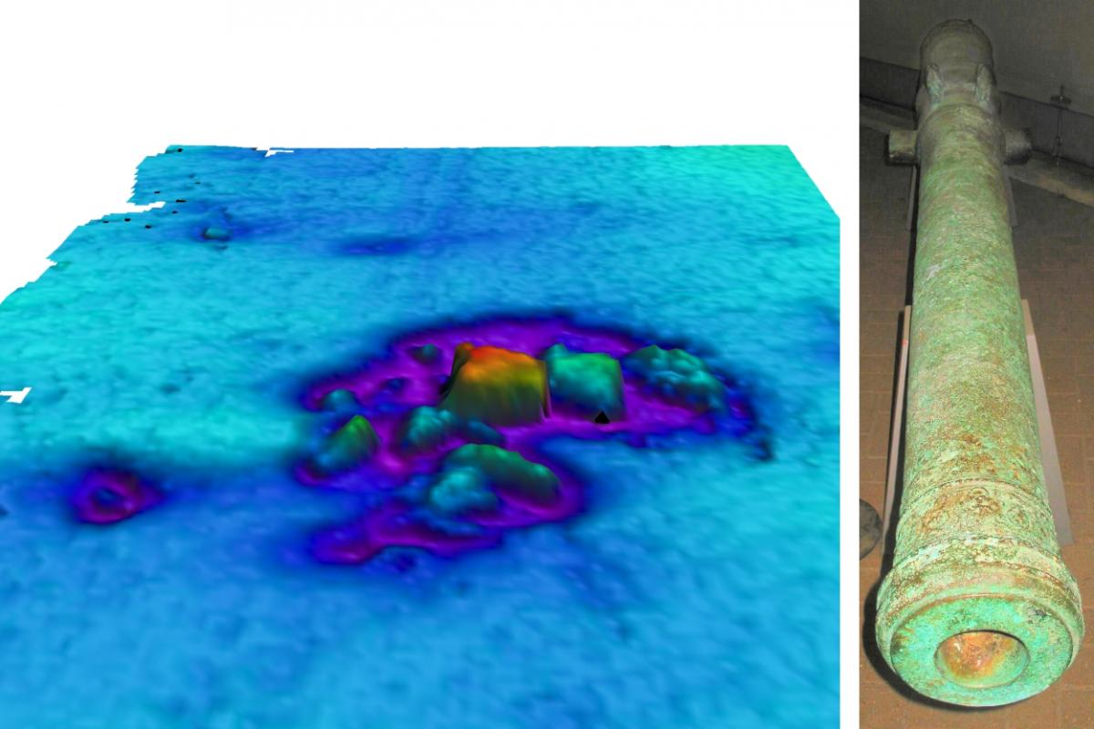 Multibeam echo-sounder image of the Dunwich Bank wreck site