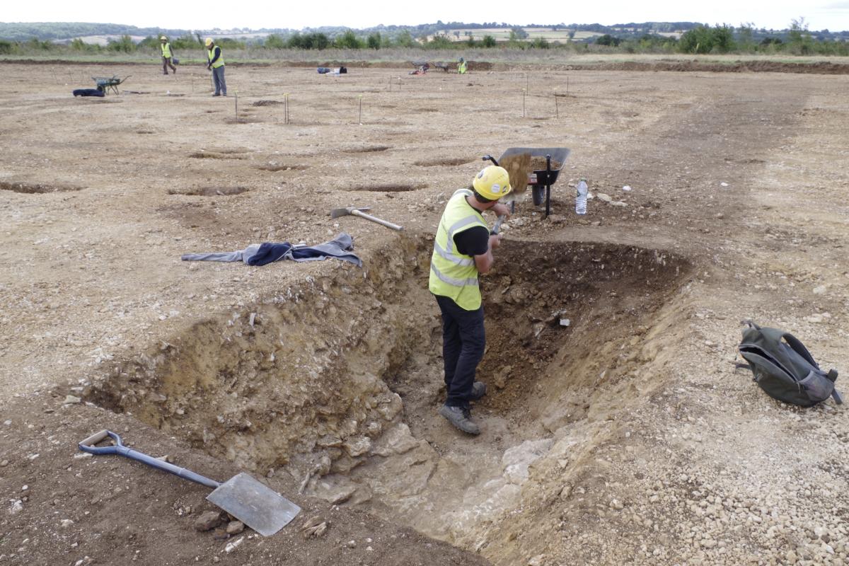 Excavation of an enclosure ditch at Exeter Down, Stamford