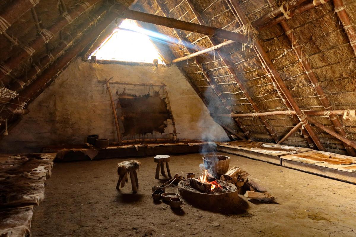 Interior of the completed Stone Age House