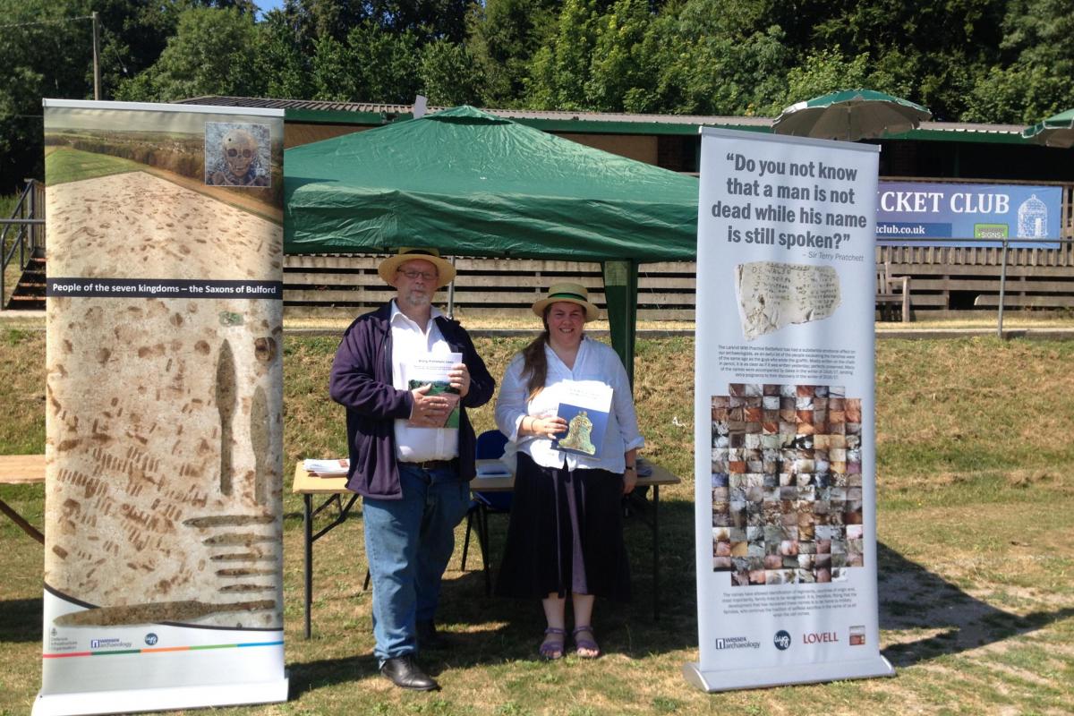 Andy and Pippa on the Wessex Archaeology stand