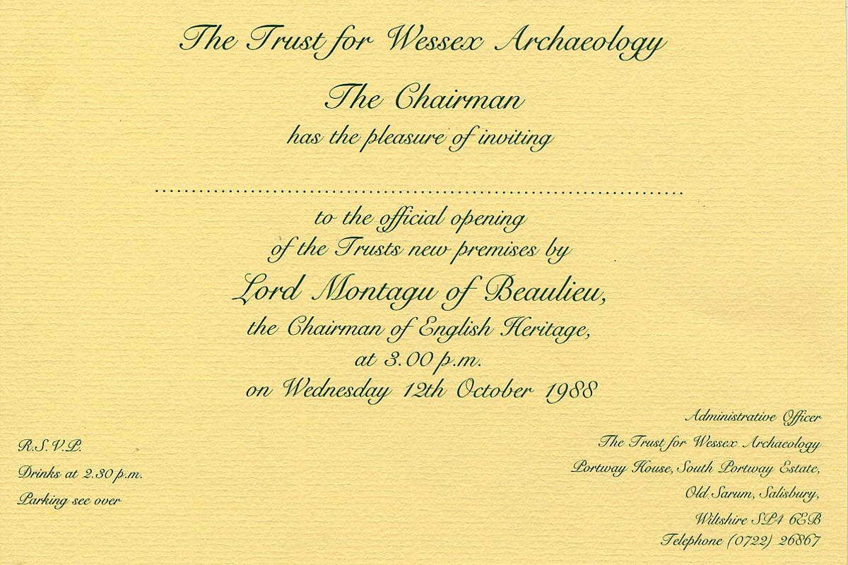 An invitation to the official opening
