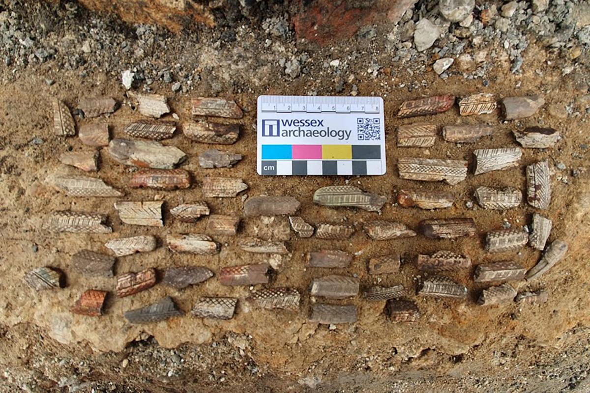 Excavations at Marshall’s Mills, Leeds - Carved bone handles