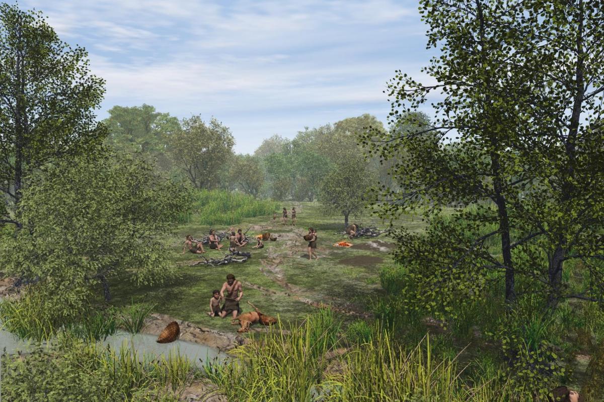 Mesolithic hunters in an environment similar to Doggerland