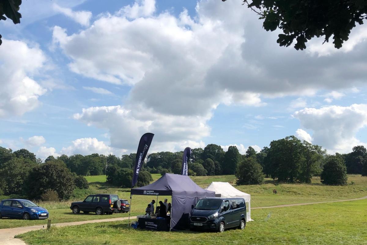 Wessex Archaeology set up at Mote Park