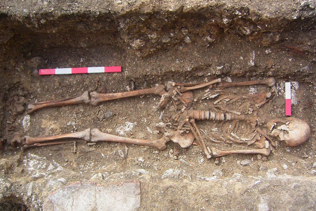A skeleton found in one of four graves were found inside the former building’s footprint