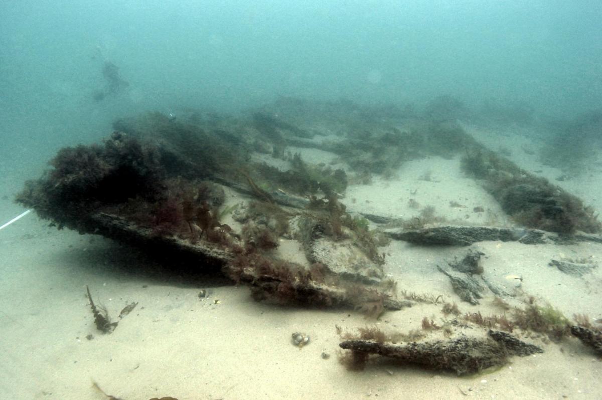 Section of the side of the Swash Channel Wreck