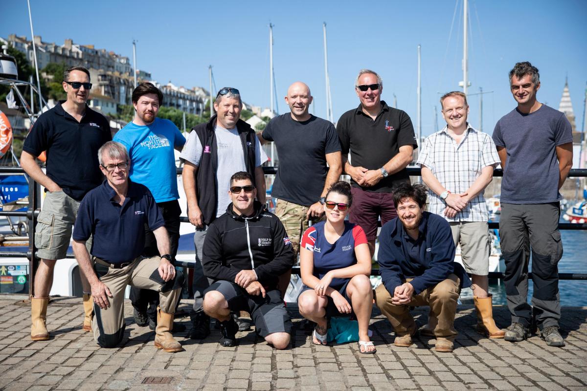 The whole dive team from the HMS Montagu 
