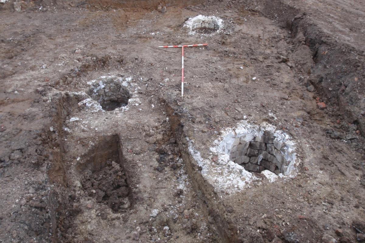 3 medieval wells, discovered during excavations