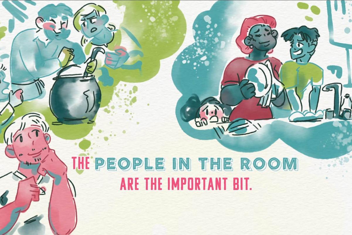 'The people in the room are the important bit' graphic