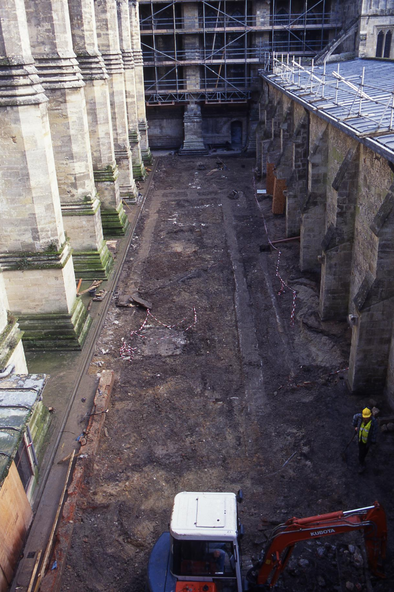 View of the excavations at the Plumbery from roof