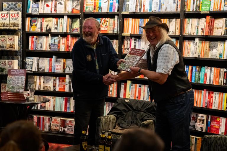 Phil Harding and Francis Pryor at book launch