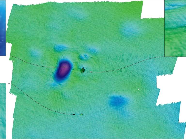 Multibeam image of Mary Rose wreck site