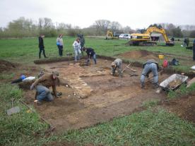 Excavating remains of Romano-British buildings