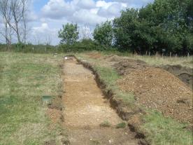 Evaluation trench at Norman Cross Camp, Cambridgeshire